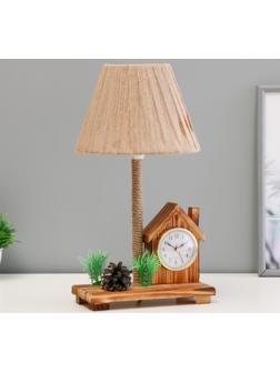 Настольная лампа с часами 