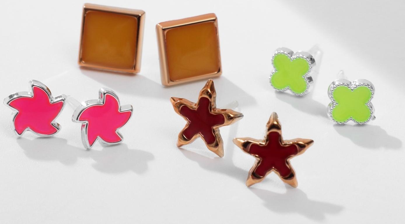 Пусеты в коробке 50 пар 