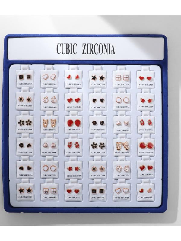 Пусеты в коробке 36 пар 