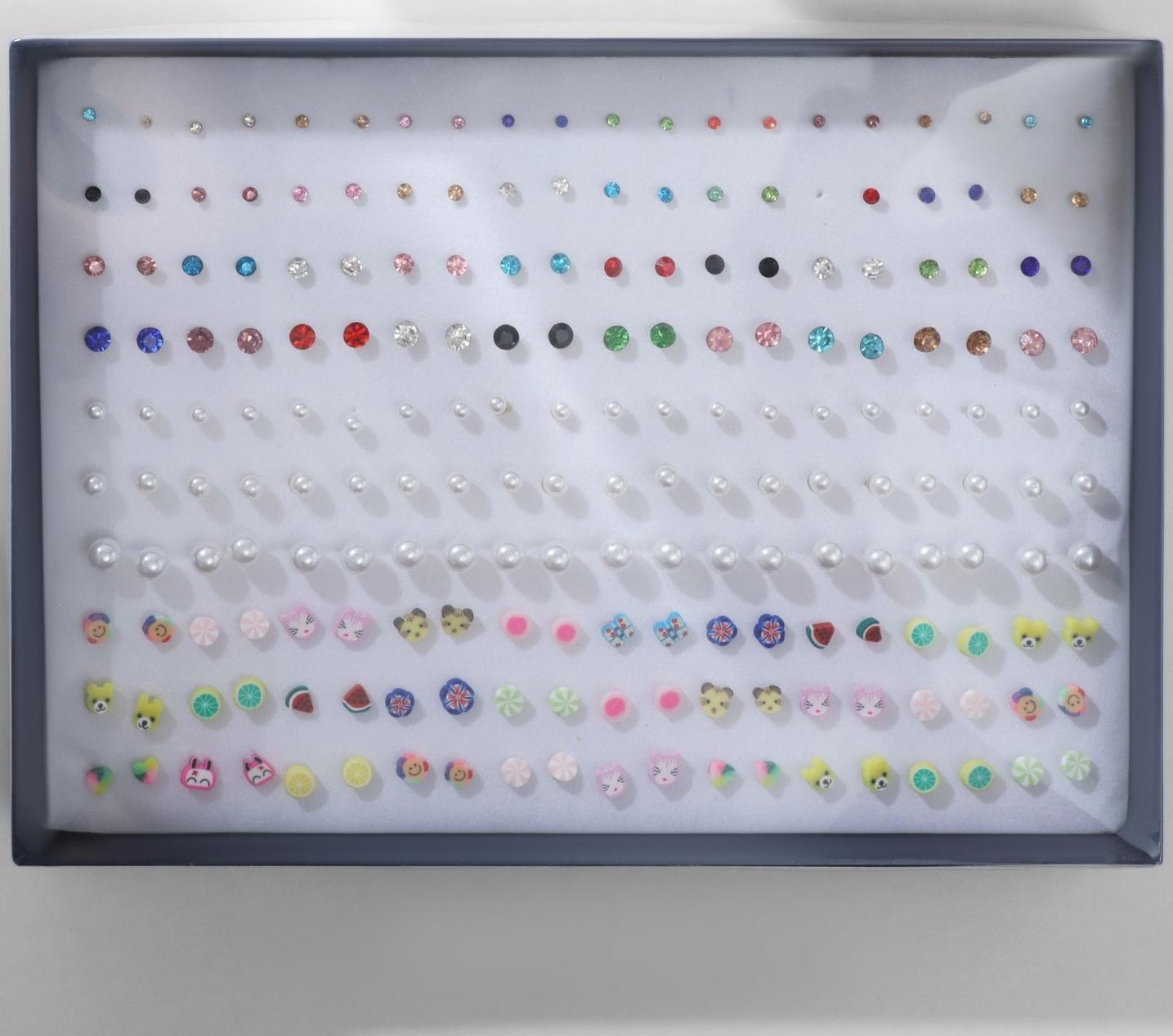 Пусеты в коробке 100 пар 