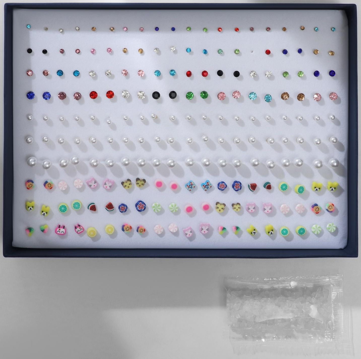 Пусеты в коробке 100 пар 