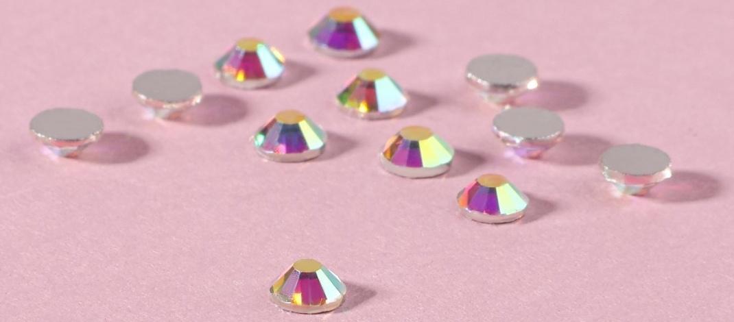 Стразы «Усечённый конус», с голографией, стеклянные, d = 3,2 мм, 100 шт, цвет серебряный