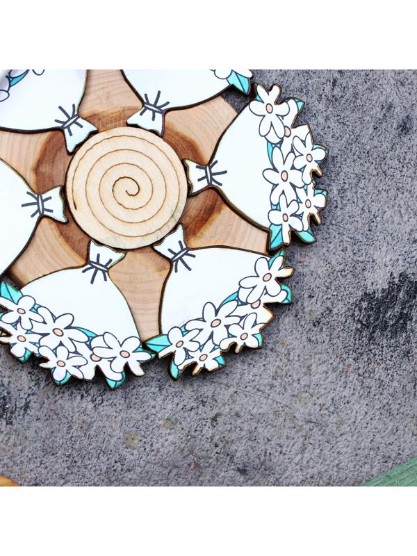 Подставка под горячее «Букет ромашек», D=12 см, можжевельник