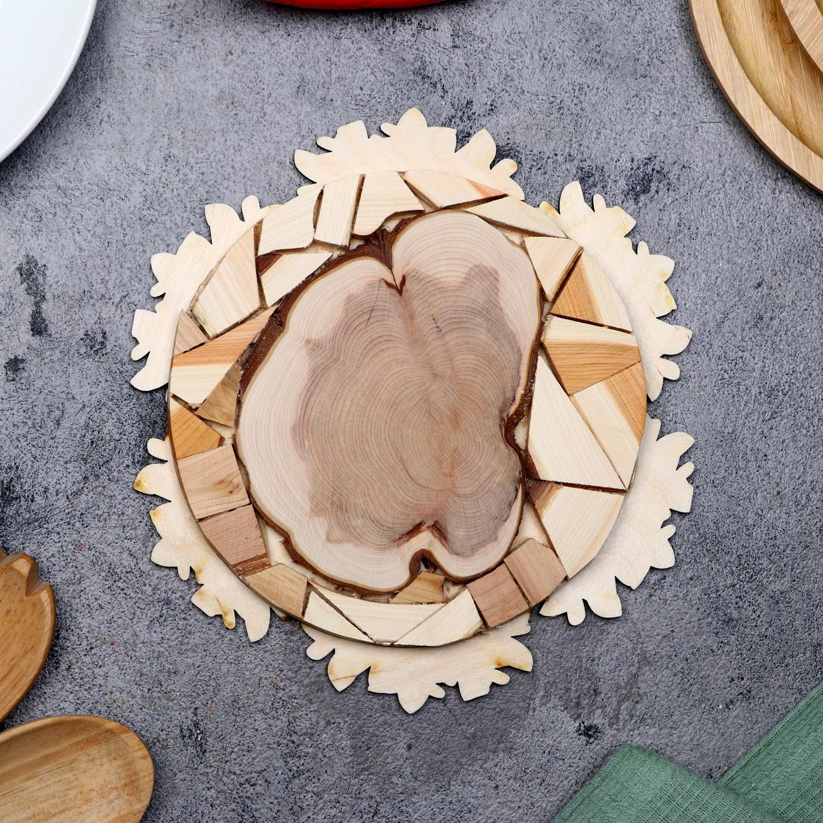 Подставка под горячее «Букет ромашек», D=20 см, можжевельник