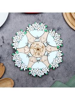 Подставка под горячее «Букет ромашек», D=20 см, можжевельник