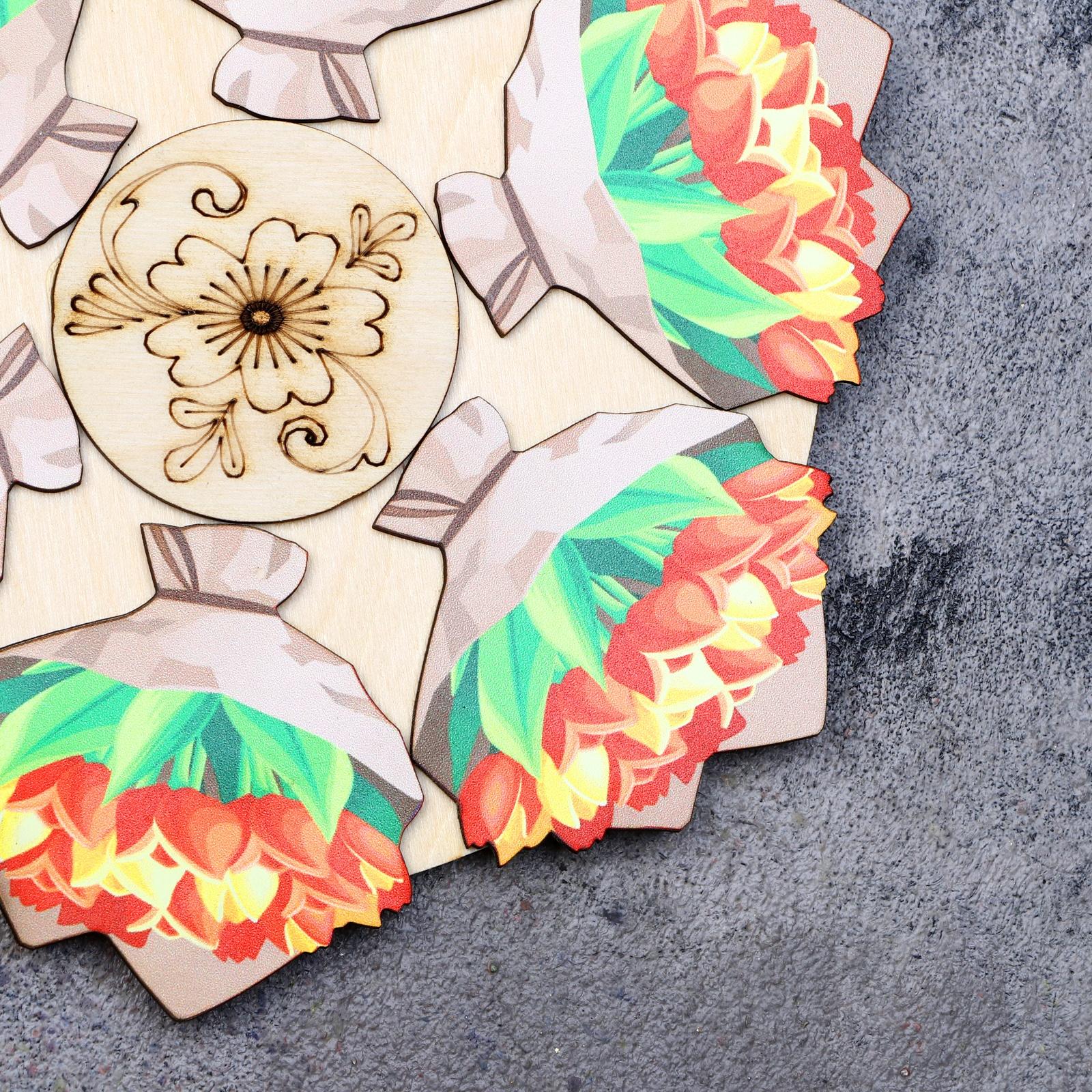 Подставка под горячее «Букет тюльпанов», D=20 см, можжевельник