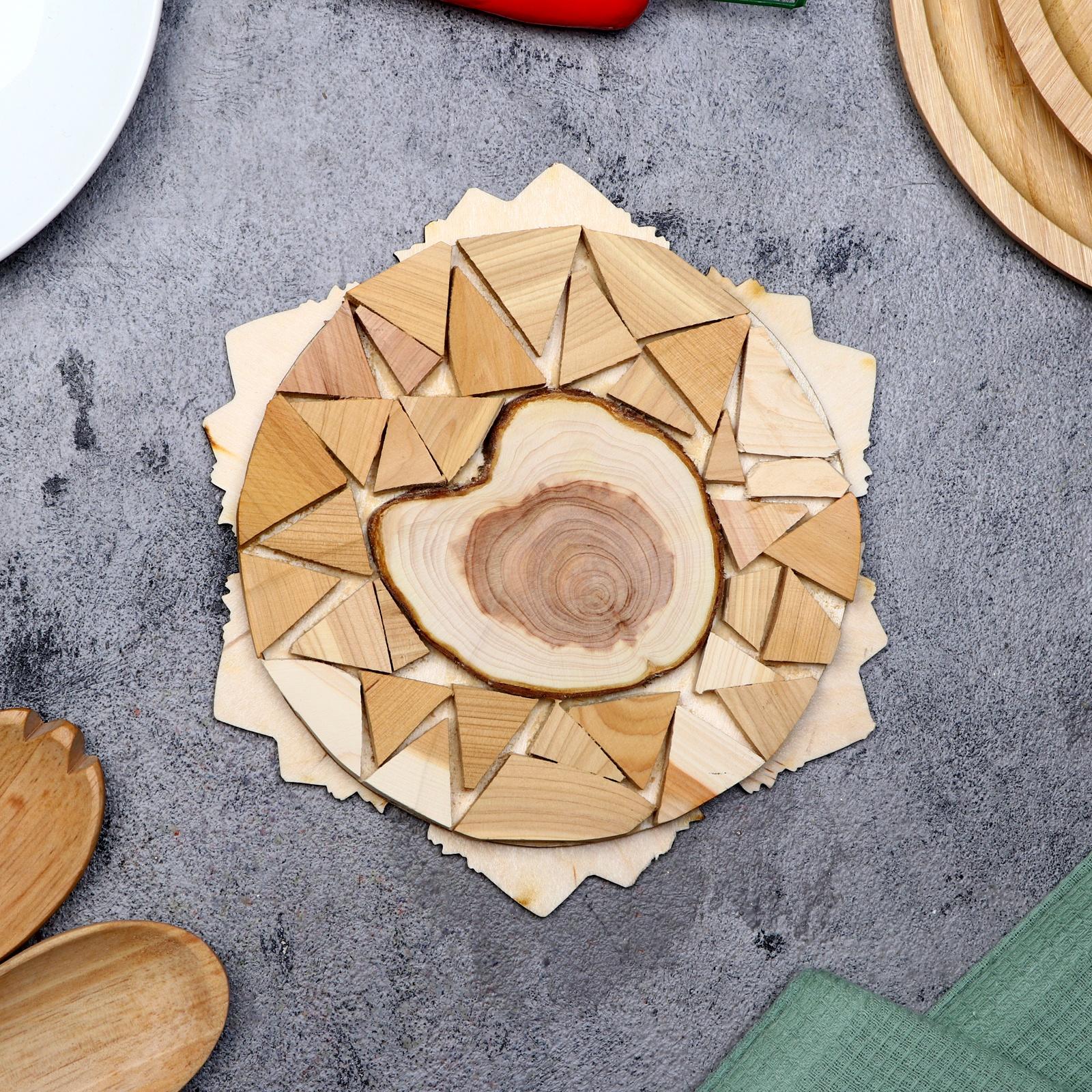 Подставка под горячее «Букет тюльпанов», D=20 см, можжевельник