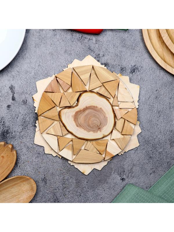 Подставка под горячее «Букет тюльпанов», D=20 см, можжевельник