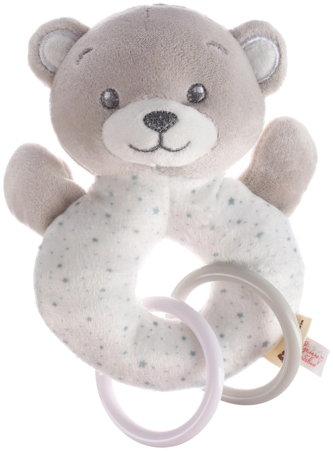 Погремушка мягкая «Серый мишка», от 3 мес., Крошка Я