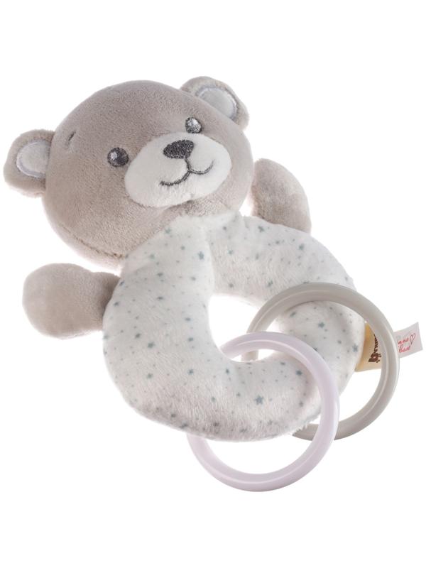 Погремушка мягкая «Серый мишка», от 3 мес., Крошка Я