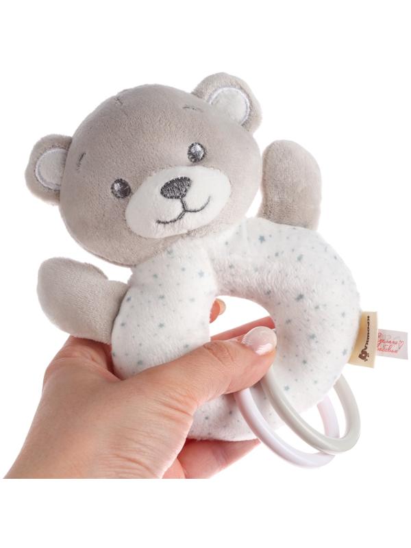 Погремушка мягкая «Серый мишка», от 3 мес., Крошка Я