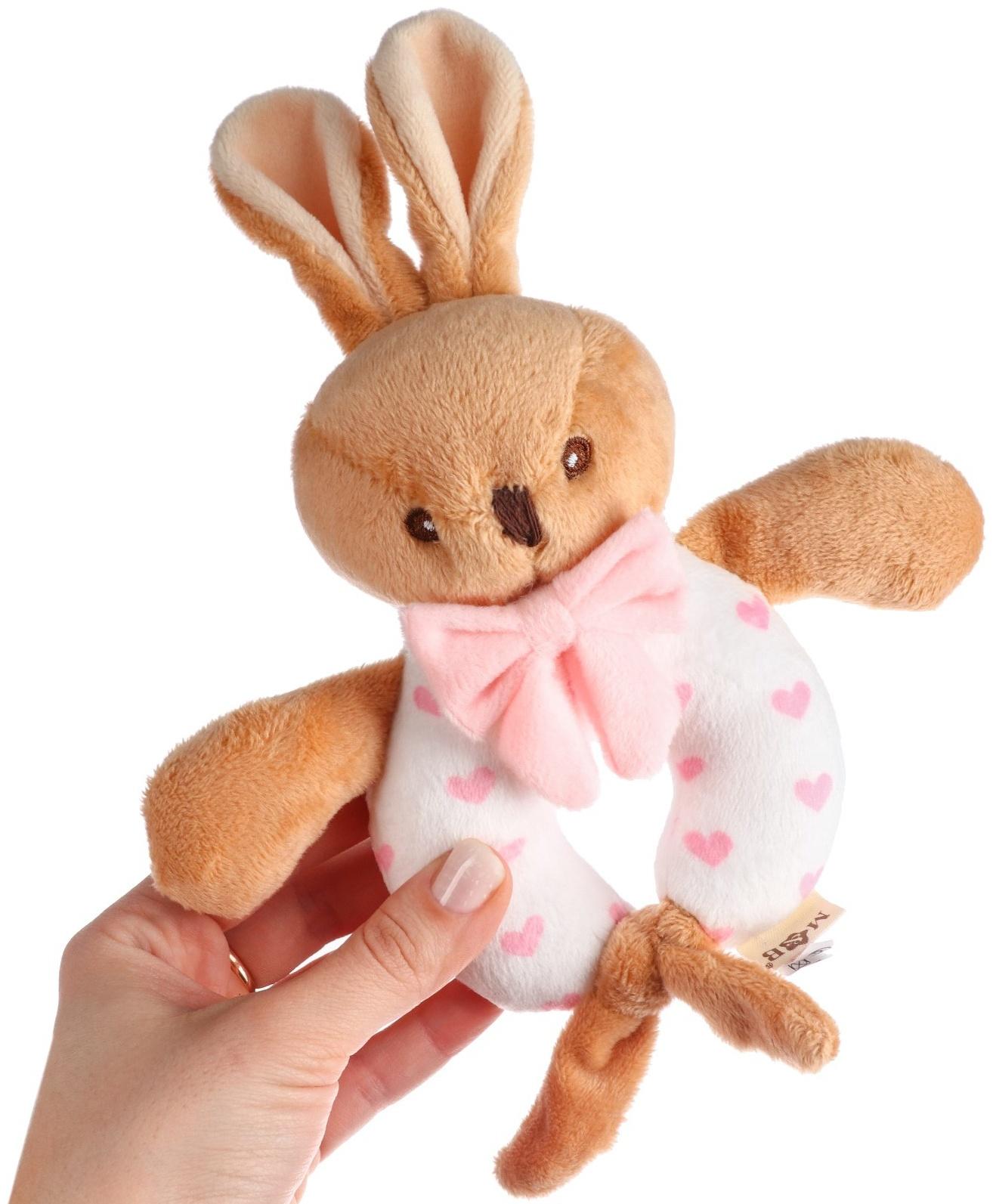 Погремушка мягкая «Зайка», от 3 мес., Mum&Baby