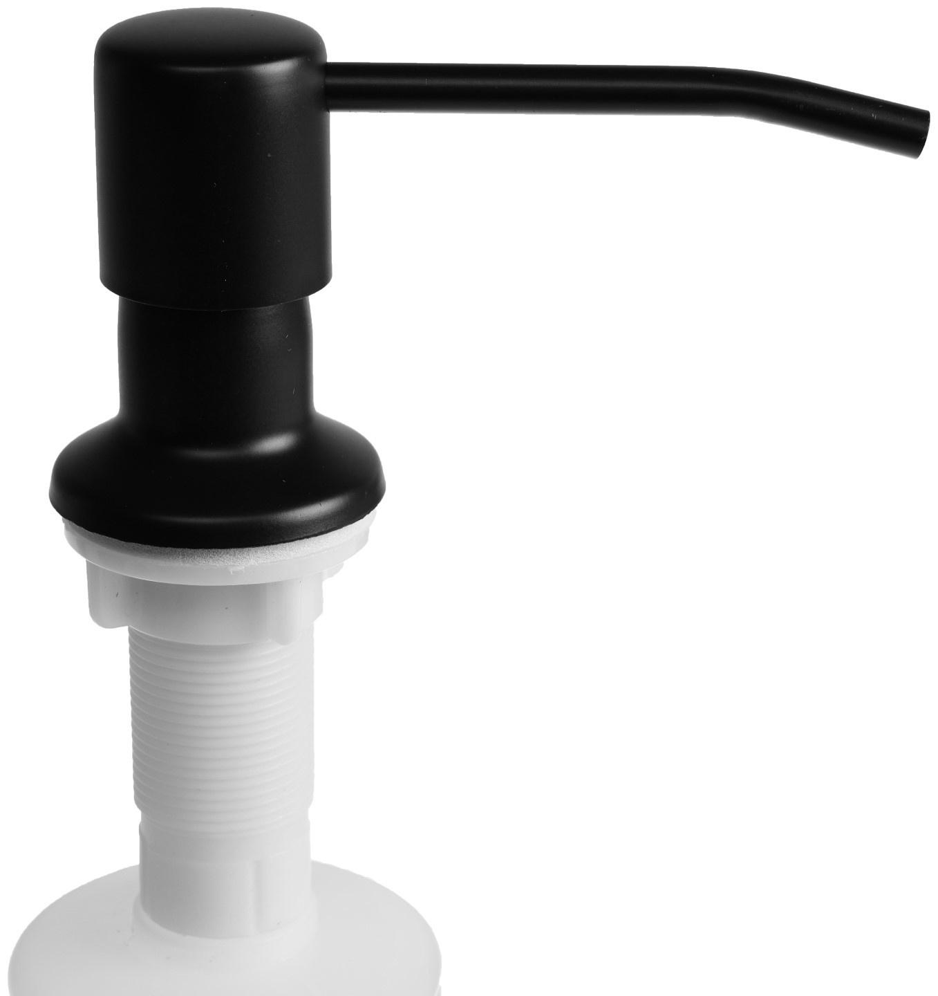 Дозатор для моющего средства ZEIN Z3616, 300 мл, на мойку, встраиваемый, черный