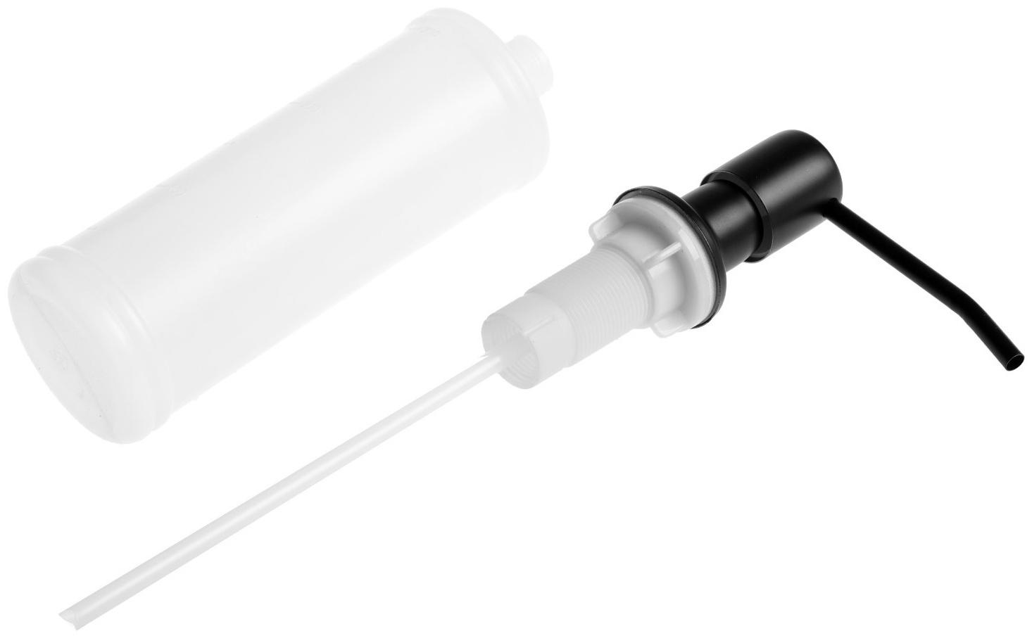 Дозатор для моющего средства ZEIN Z3616, 300 мл, на мойку, встраиваемый, черный