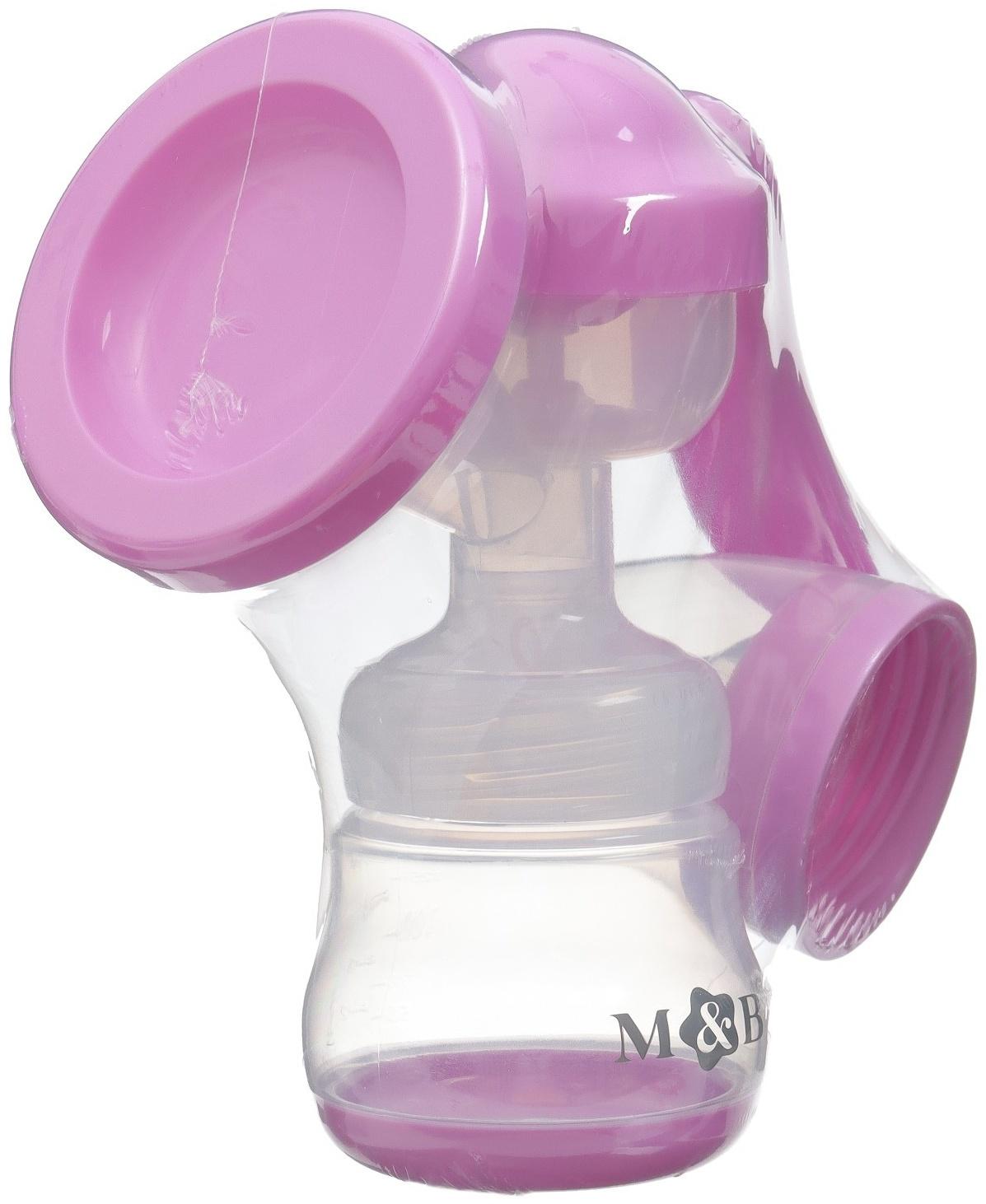 Молокоотсос ручной, 2в1 с бутылкой ШГ, 150мл, цвет фиолетовый