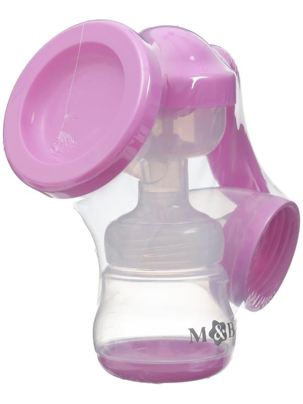 Молокоотсос ручной, 2в1 с бутылкой ШГ, 150мл, цвет фиолетовый