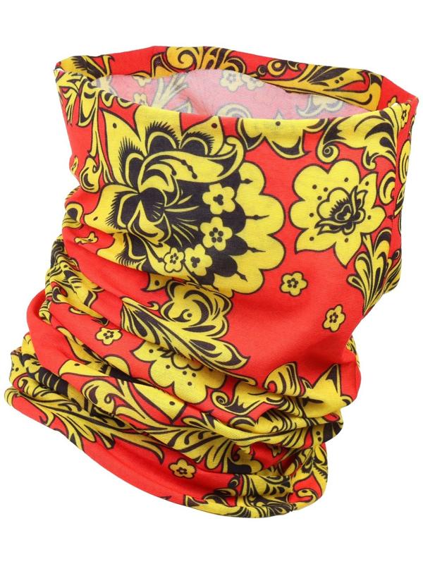 Бафф-маска для защиты от ветра Хохлома красная