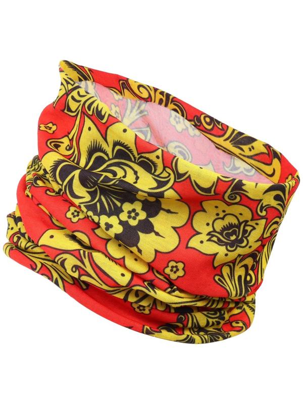 Бафф-маска для защиты от ветра Хохлома красная