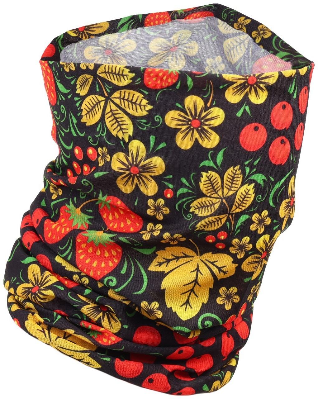 Бафф-маска для защиты от ветра Хохлома черная