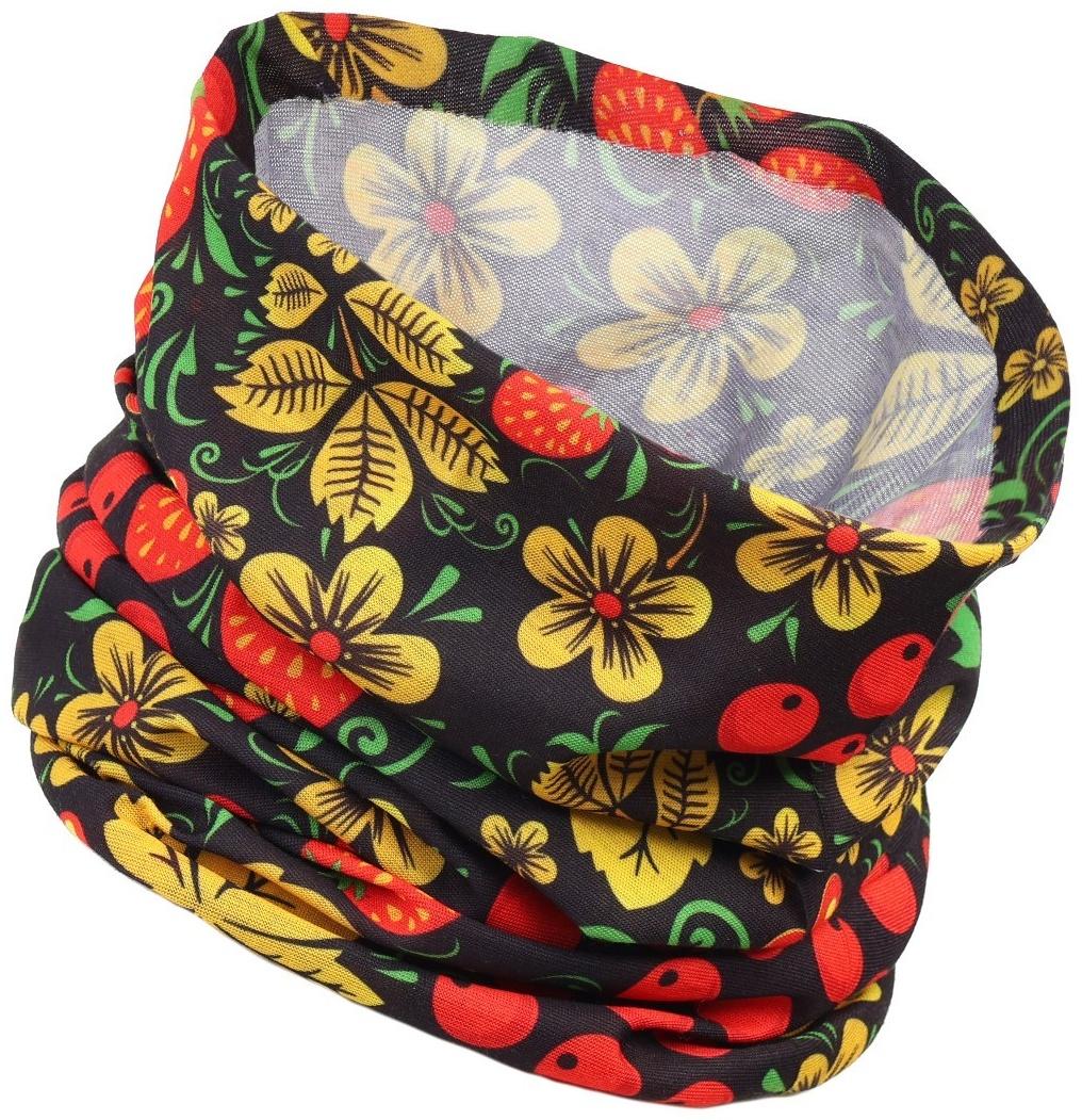 Бафф-маска для защиты от ветра Хохлома черная