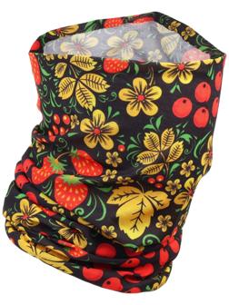 Бафф-маска для защиты от ветра Хохлома черная