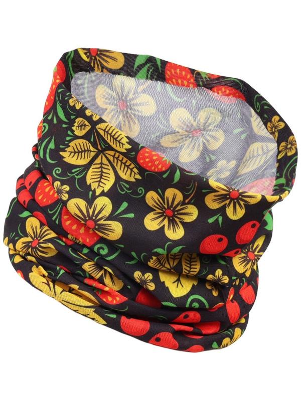 Бафф-маска для защиты от ветра Хохлома черная