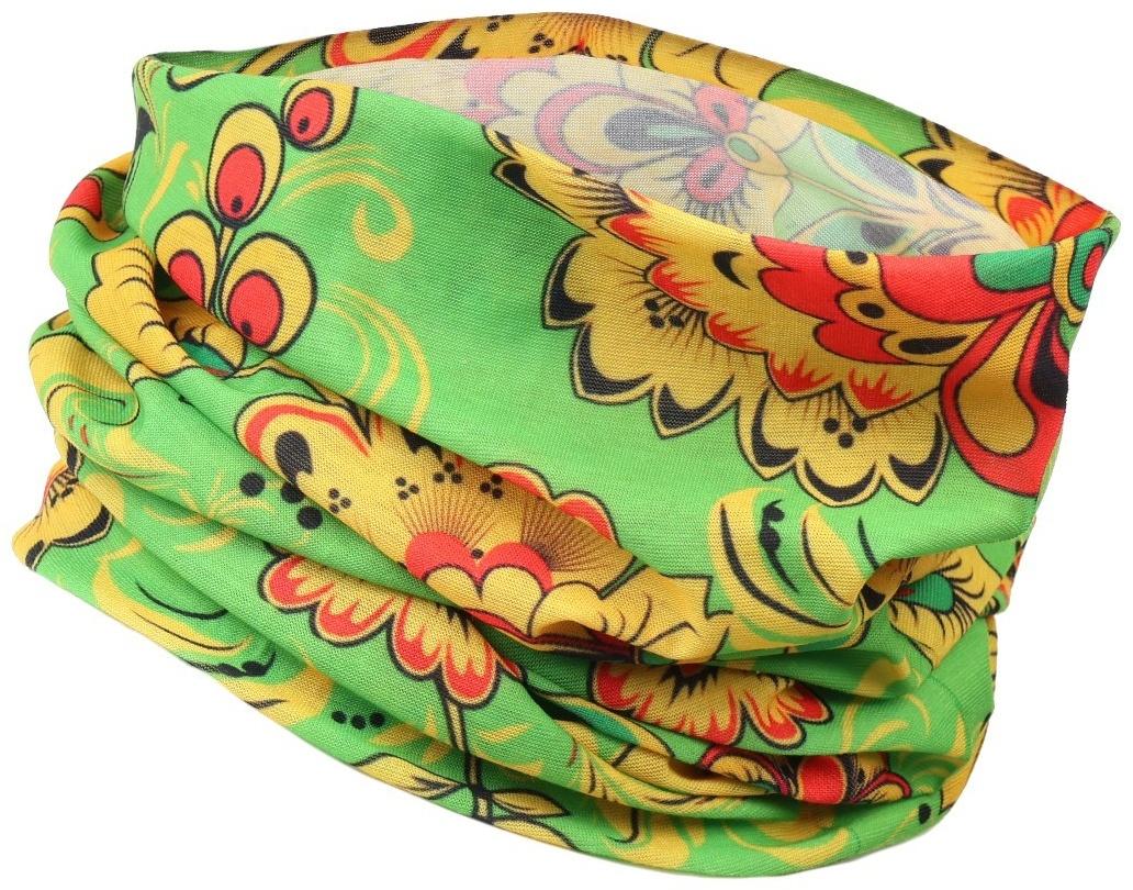 Бафф-маска для защиты от ветра Хохлома зеленая