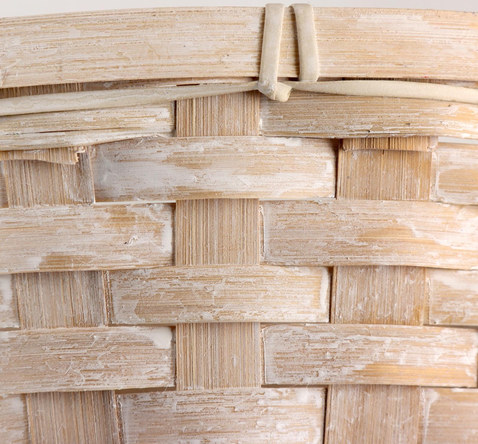 Кашпо плетеное, D25хH10см, белый, бамбук