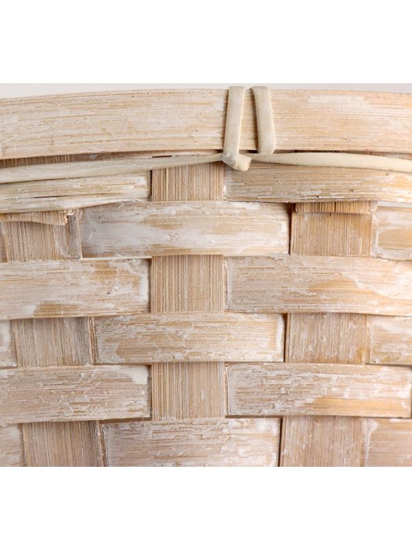 Кашпо плетеное, D25хH10см, белый, бамбук