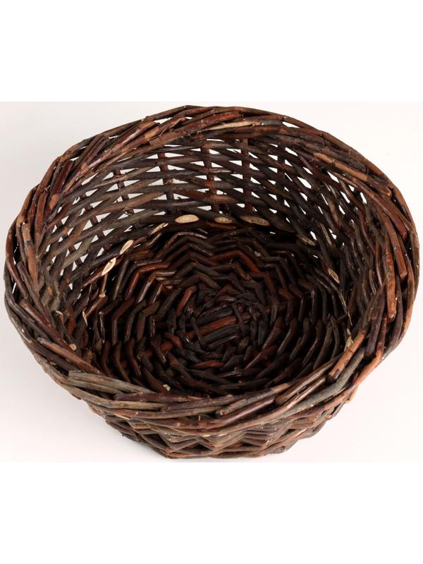 Кашпо плетеное, D23xH9см, коричневый, ива