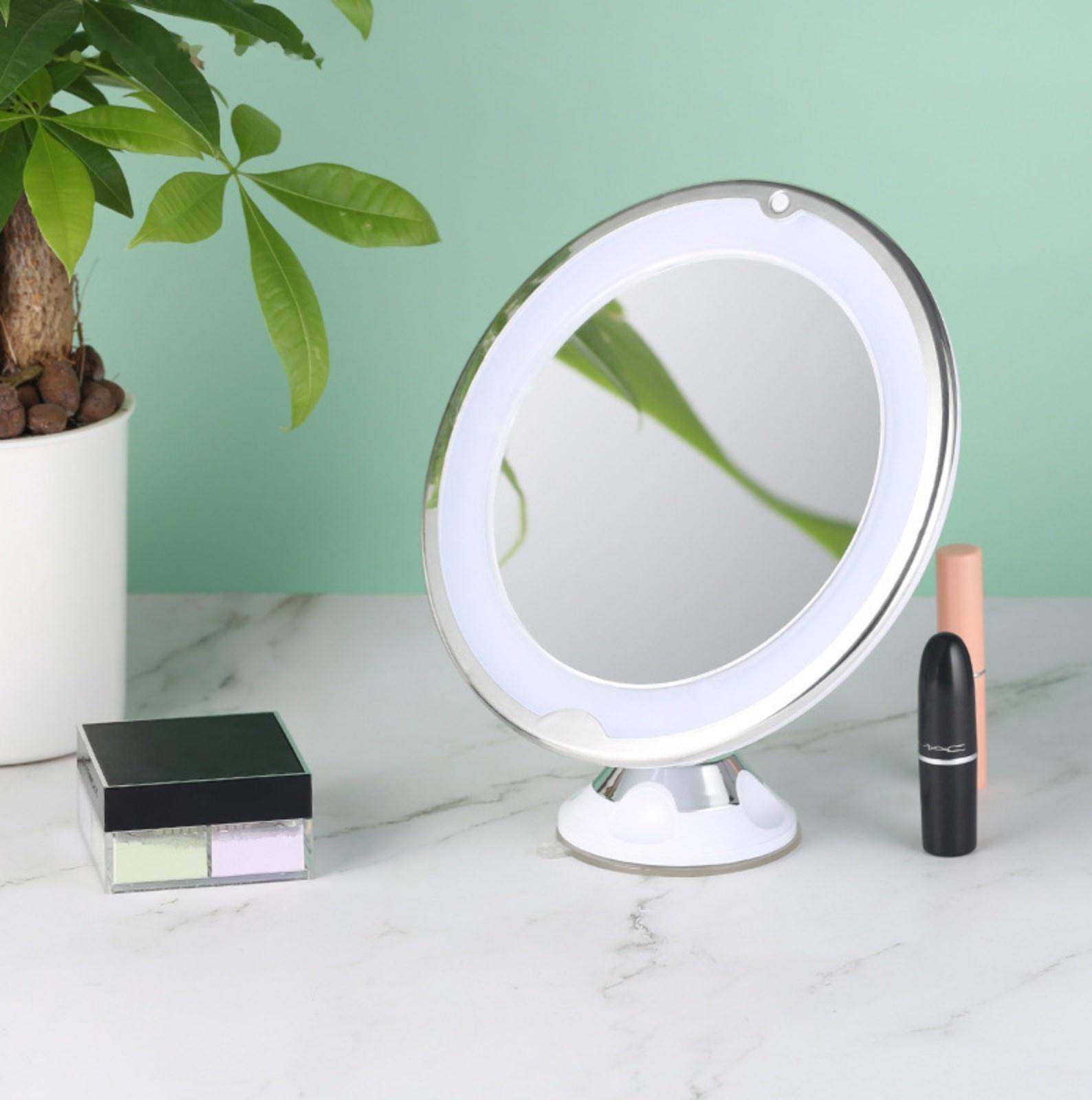 Зеркало Luazon KZ- 13, подсвтека, настенное, 18 диодов, 3 режима свечения, от батареек 3*ААА