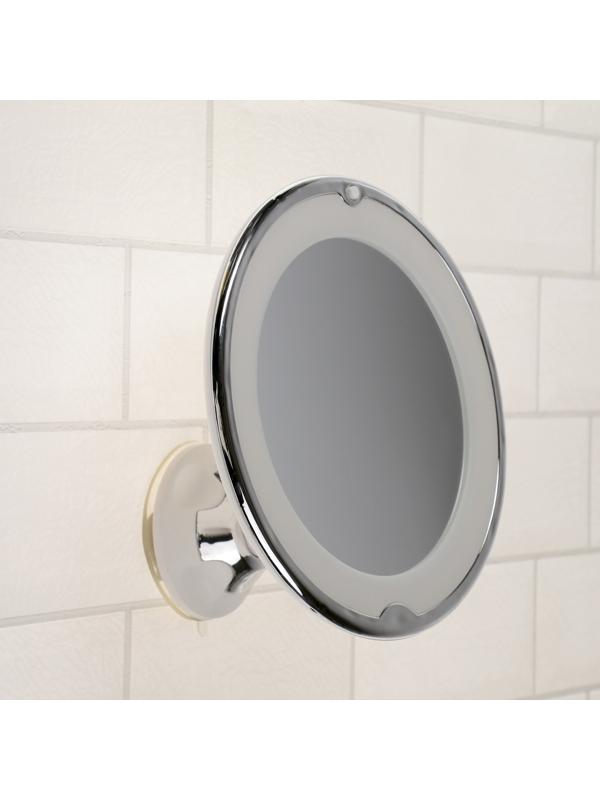 Зеркало Luazon KZ- 13, подсвтека, настенное, 18 диодов, 3 режима свечения, от батареек 3*ААА