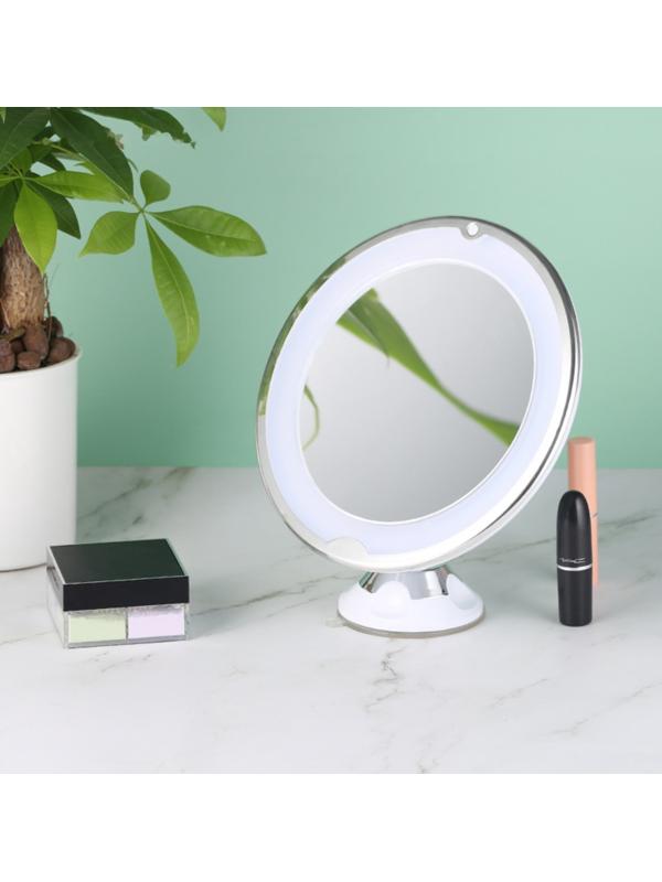 Зеркало Luazon KZ- 13, подсвтека, настенное, 18 диодов, 3 режима свечения, от батареек 3*ААА