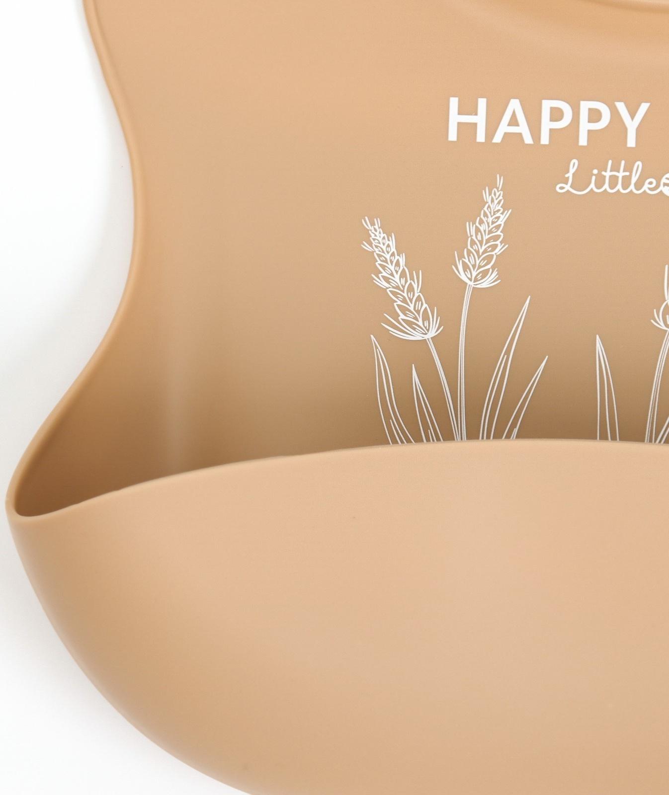 Нагрудник детский сииконовый, Mum&baby, 23х4х29, бежевый