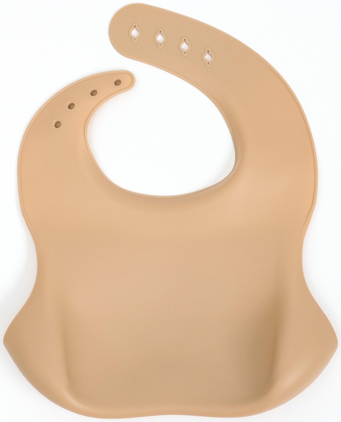 Нагрудник детский сииконовый, Mum&baby, 23х4х29, бежевый