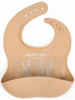 Нагрудник детский сииконовый, Mum&baby, 23х4х29, бежевый