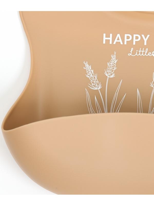 Нагрудник детский сииконовый, Mum&baby, 23х4х29, бежевый