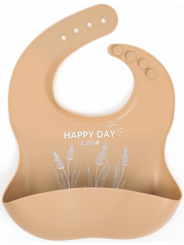 Нагрудник детский сииконовый, Mum&baby, 23х4х29, бежевый