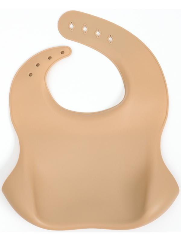 Нагрудник детский сииконовый, Mum&baby, 23х4х29, бежевый