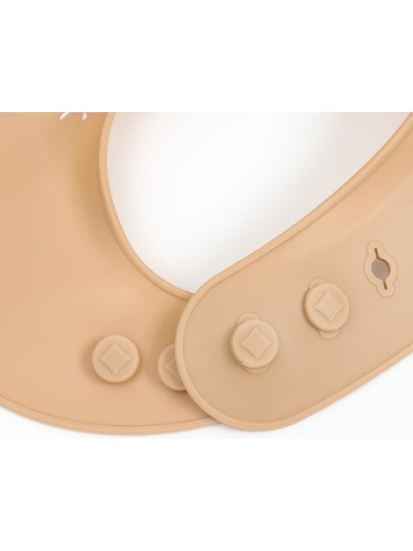 Нагрудник детский сииконовый, Mum&baby, 23х4х29, бежевый