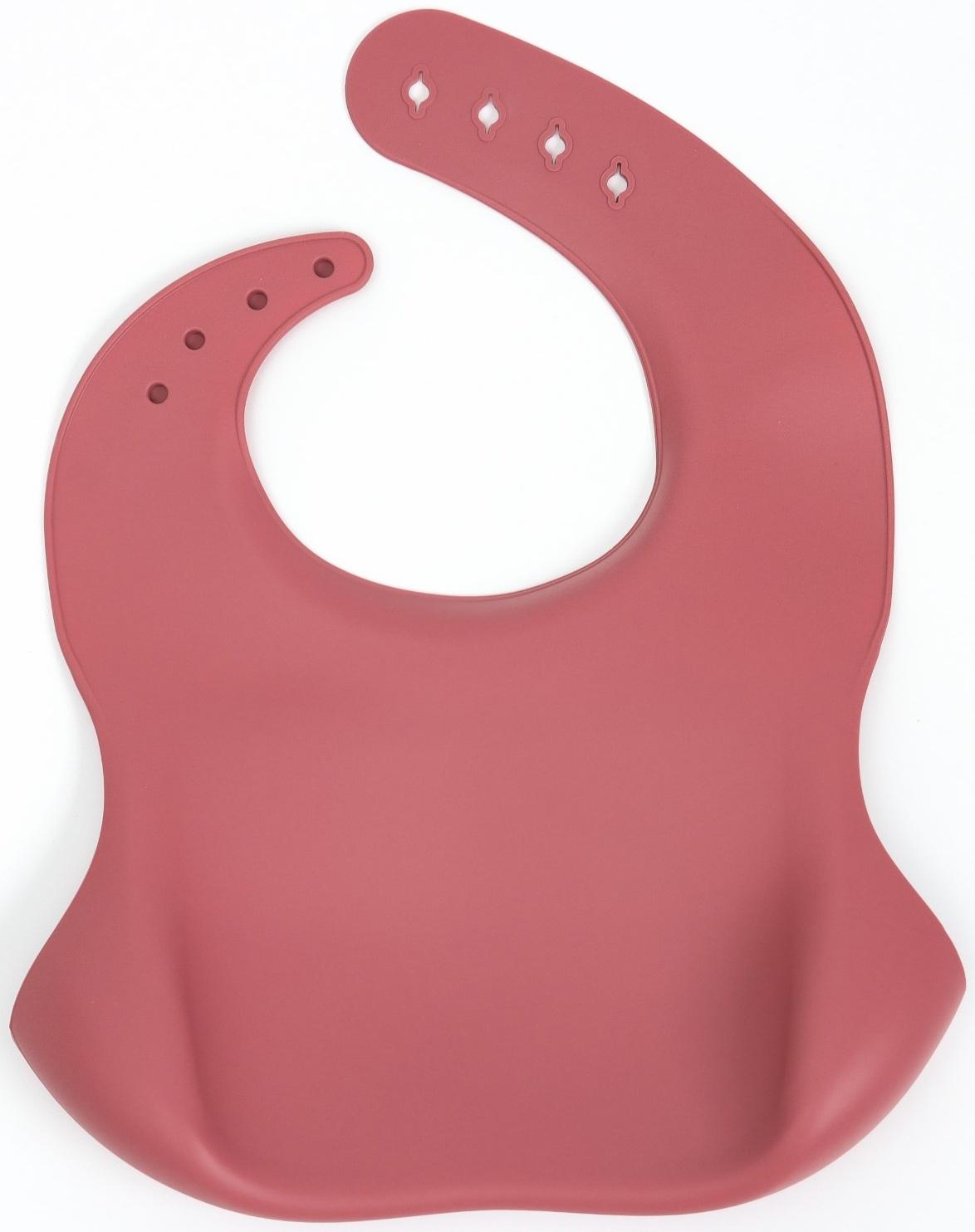 Нагрудник детский сииконовый, Mum&baby, 23х4х29, вишневый