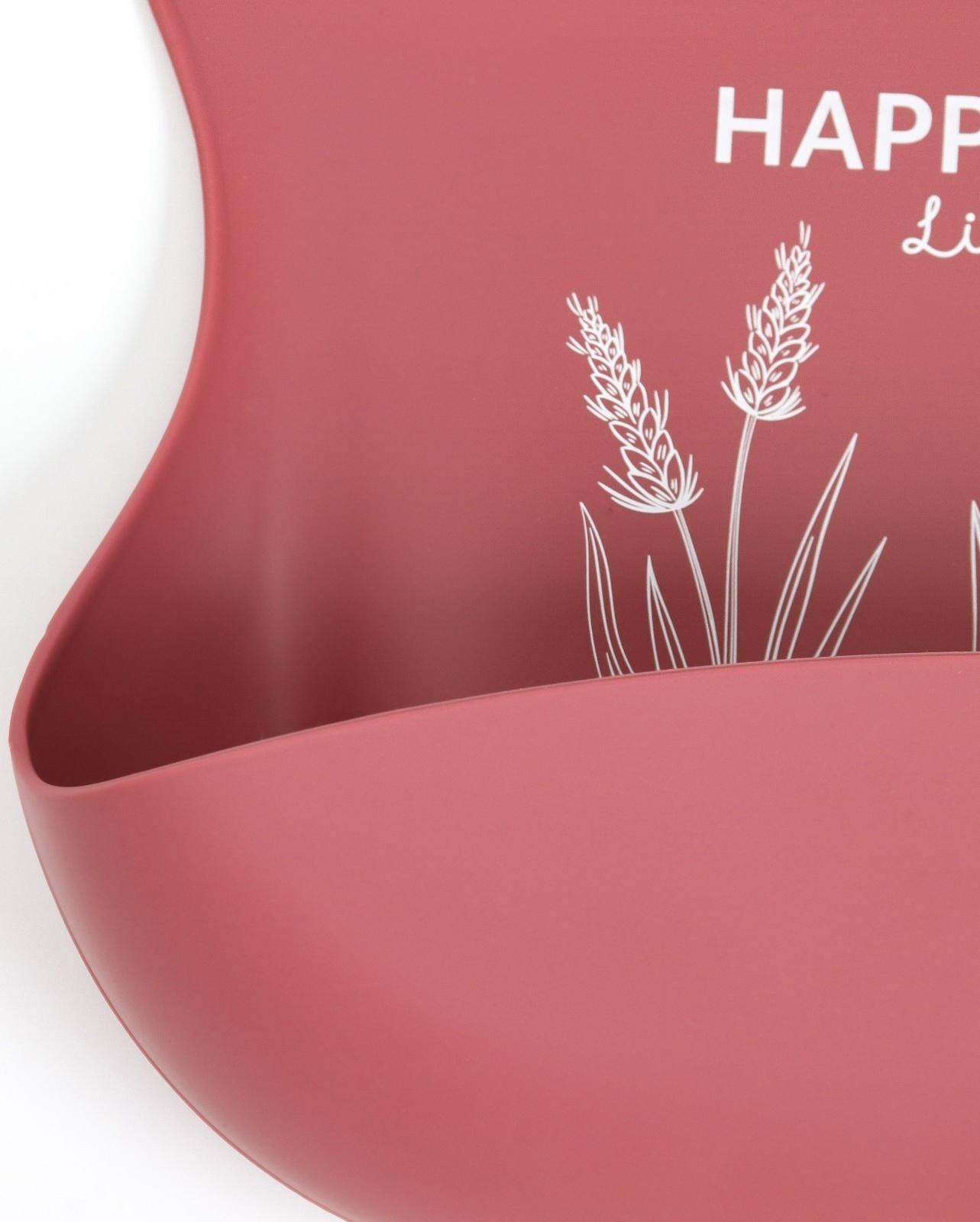 Нагрудник детский сииконовый, Mum&baby, 23х4х29, вишневый