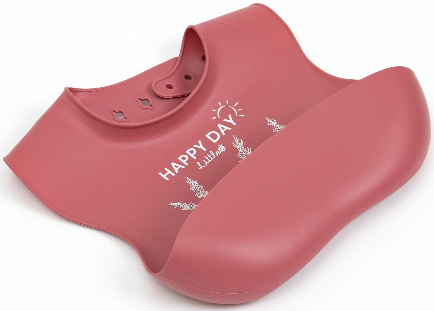 Нагрудник детский сииконовый, Mum&baby, 23х4х29, вишневый