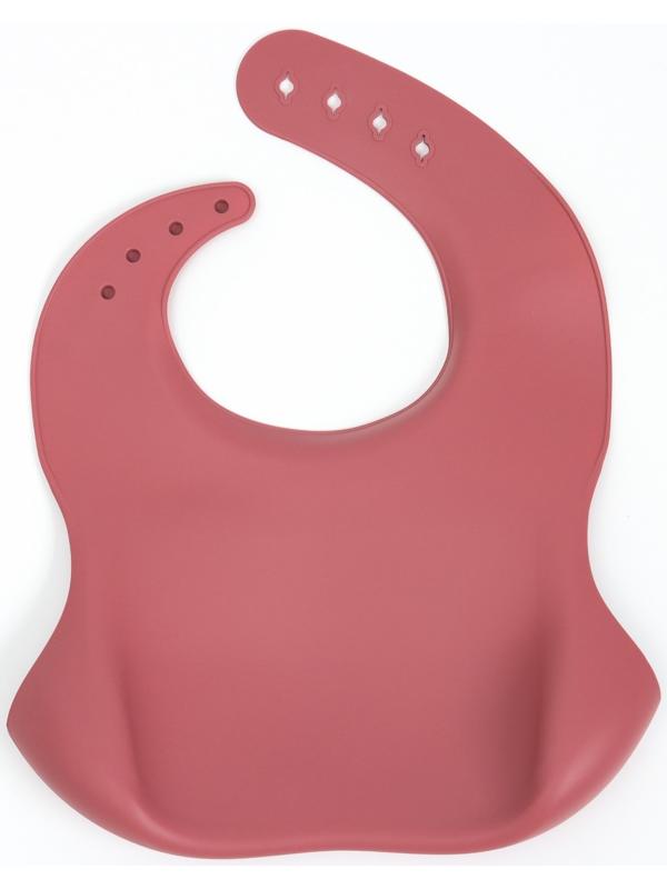 Нагрудник детский сииконовый, Mum&baby, 23х4х29, вишневый