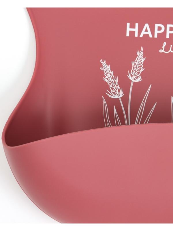 Нагрудник детский сииконовый, Mum&baby, 23х4х29, вишневый