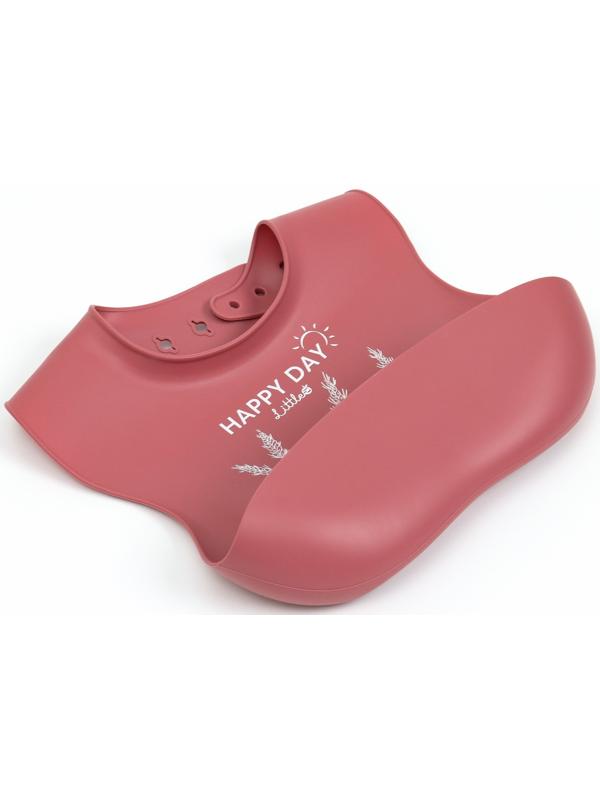 Нагрудник детский сииконовый, Mum&baby, 23х4х29, вишневый