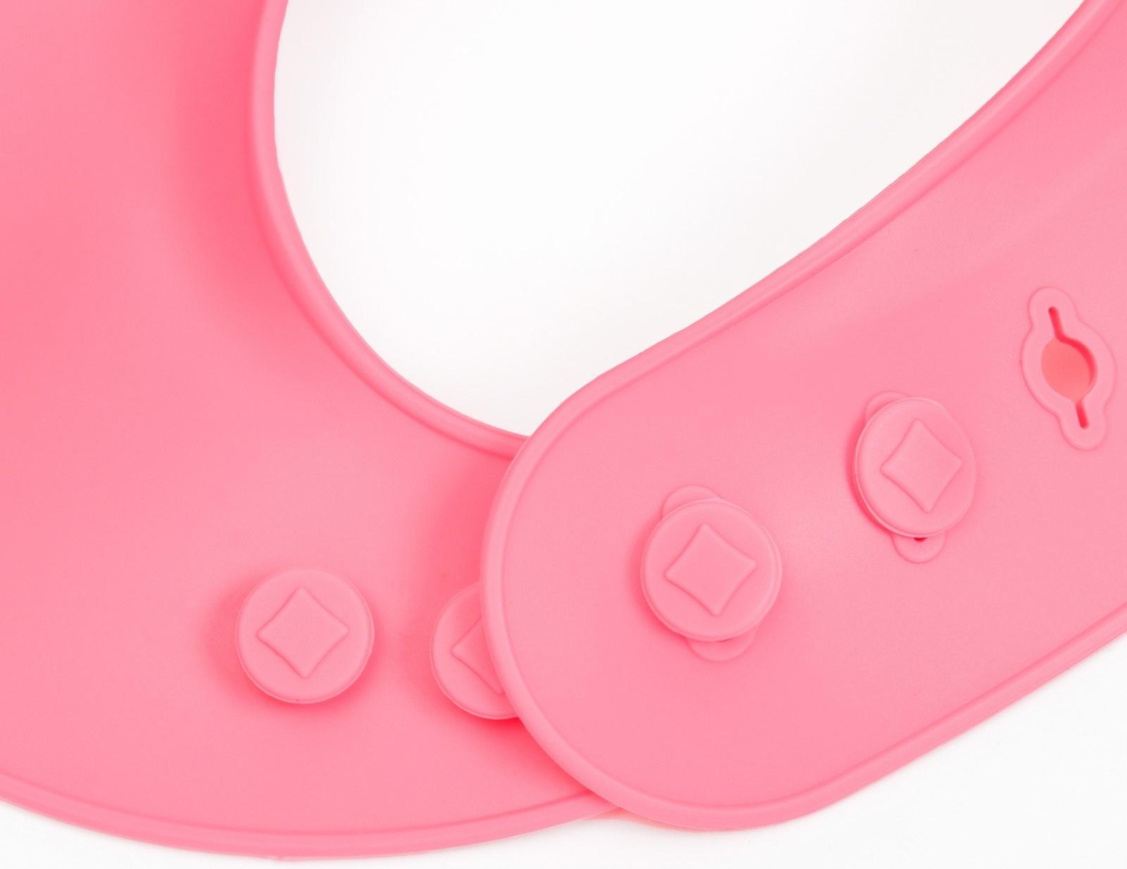 Нагрудник детский сииконовый, Крошка Я, 23х4х29, розовый