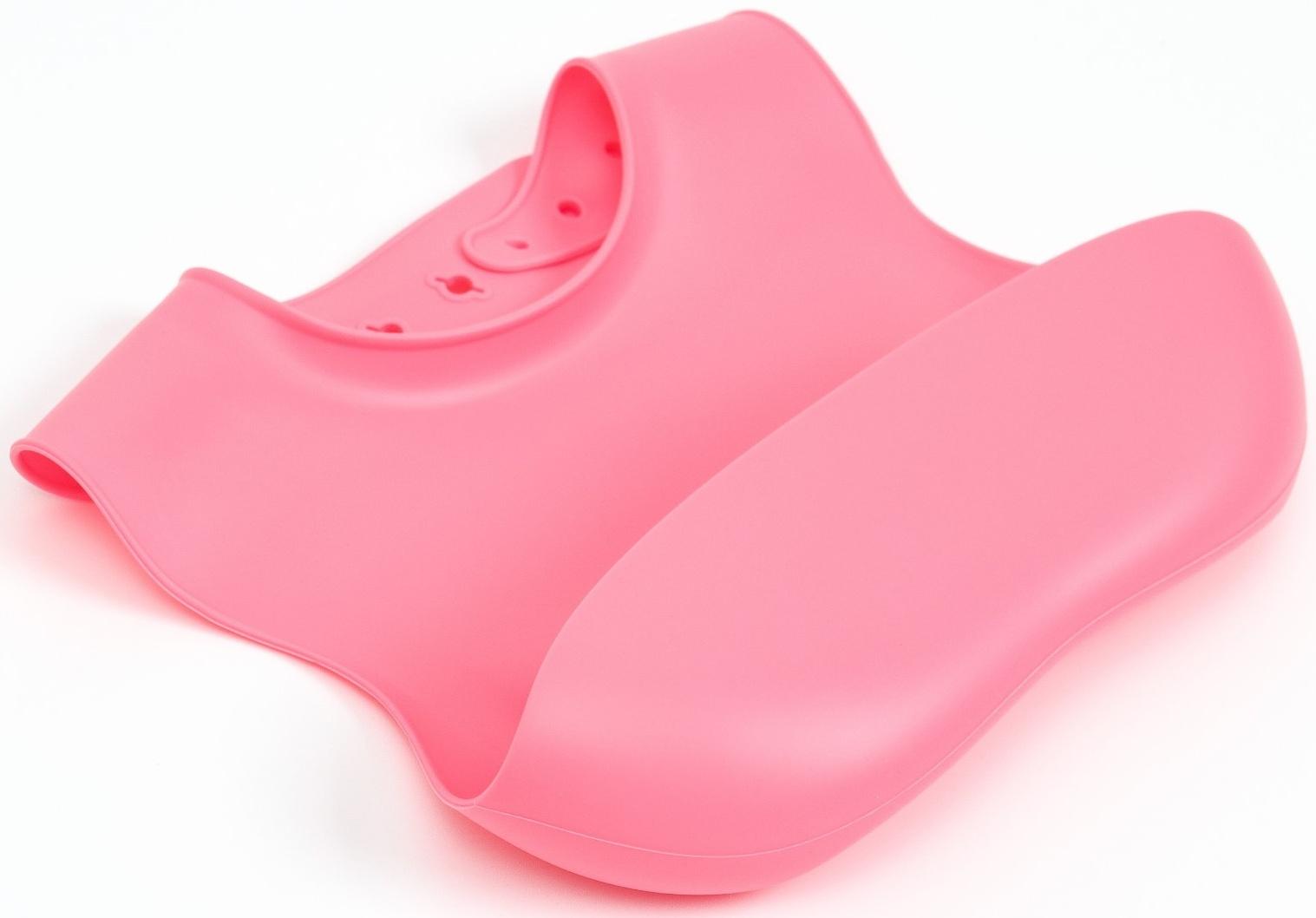 Нагрудник детский сииконовый, Крошка Я, 23х4х29, розовый