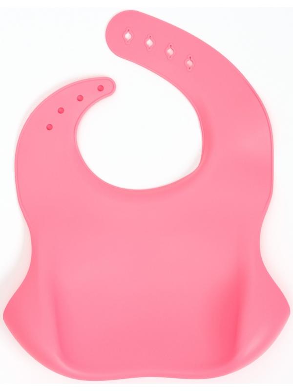 Нагрудник детский сииконовый, Крошка Я, 23х4х29, розовый
