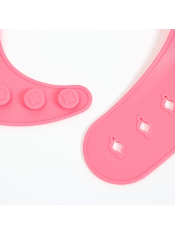 Нагрудник детский сииконовый, Крошка Я, 23х4х29, розовый